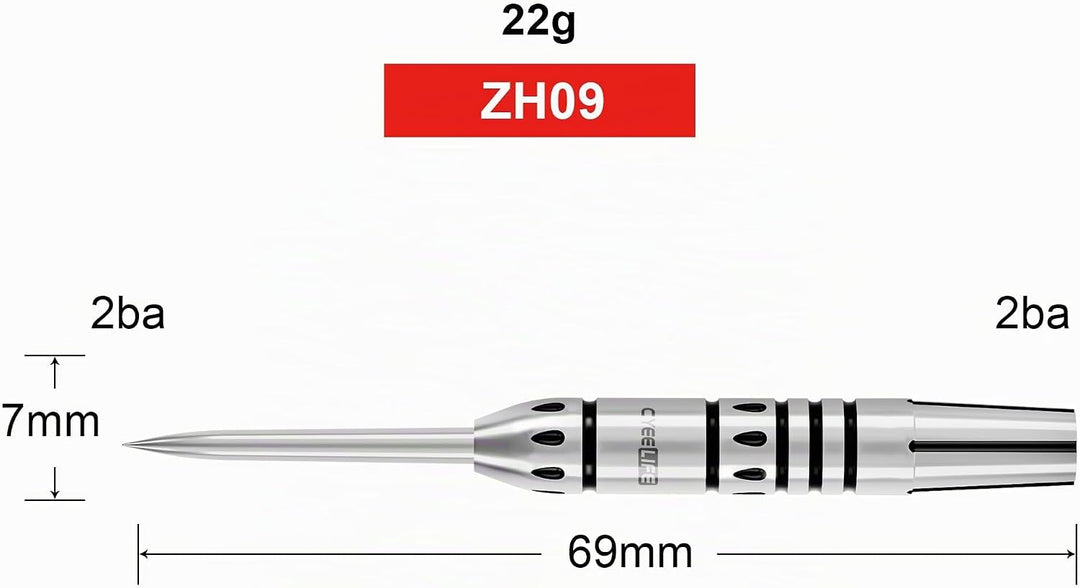 CyeeLife 21/22/23/24/26/28/30g Tungsten Steel Dart Barrels 90%,Schwarz/Silber/Blau,Erhältlich in Meh
