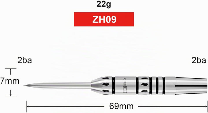 CyeeLife 21/22/23/24/26/28/30g Tungsten Steel Dart Barrels 90%,Schwarz/Silber/Blau,Erhältlich in Meh