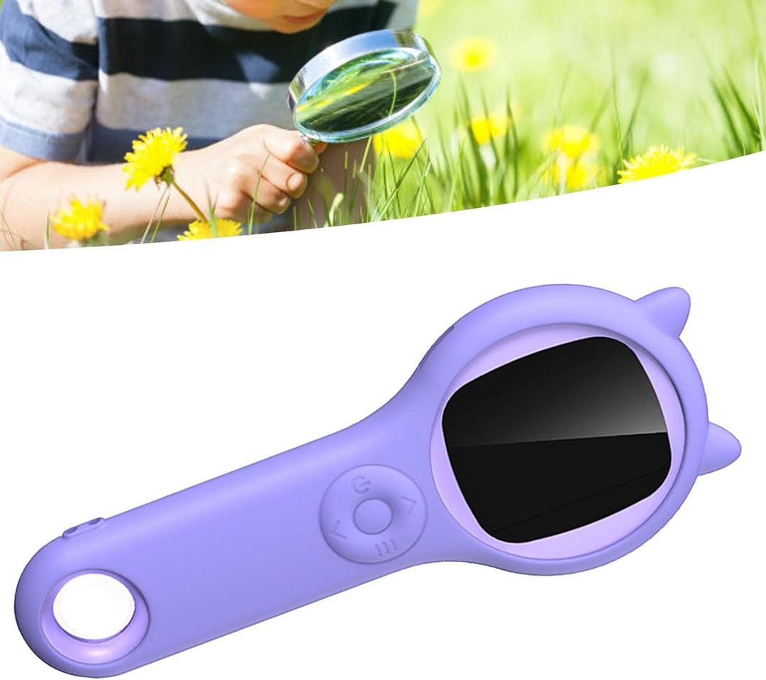 Mikroskop für Kinder, 500 fache Tragbare Taschenlupe mit 2 Zoll LCD Bildschirm, 8 Einstellbaren LED