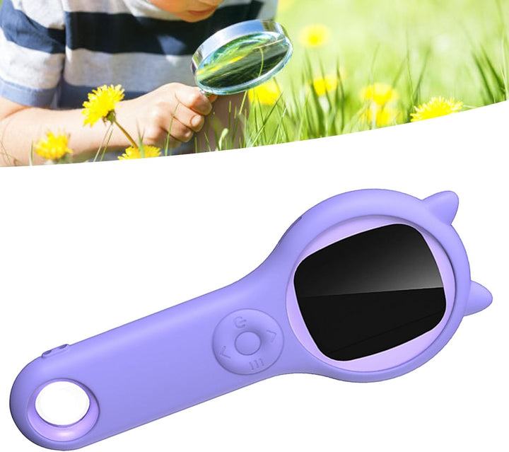 Mikroskop für Kinder, 500 fache Tragbare Taschenlupe mit 2 Zoll LCD Bildschirm, 8 Einstellbaren LED