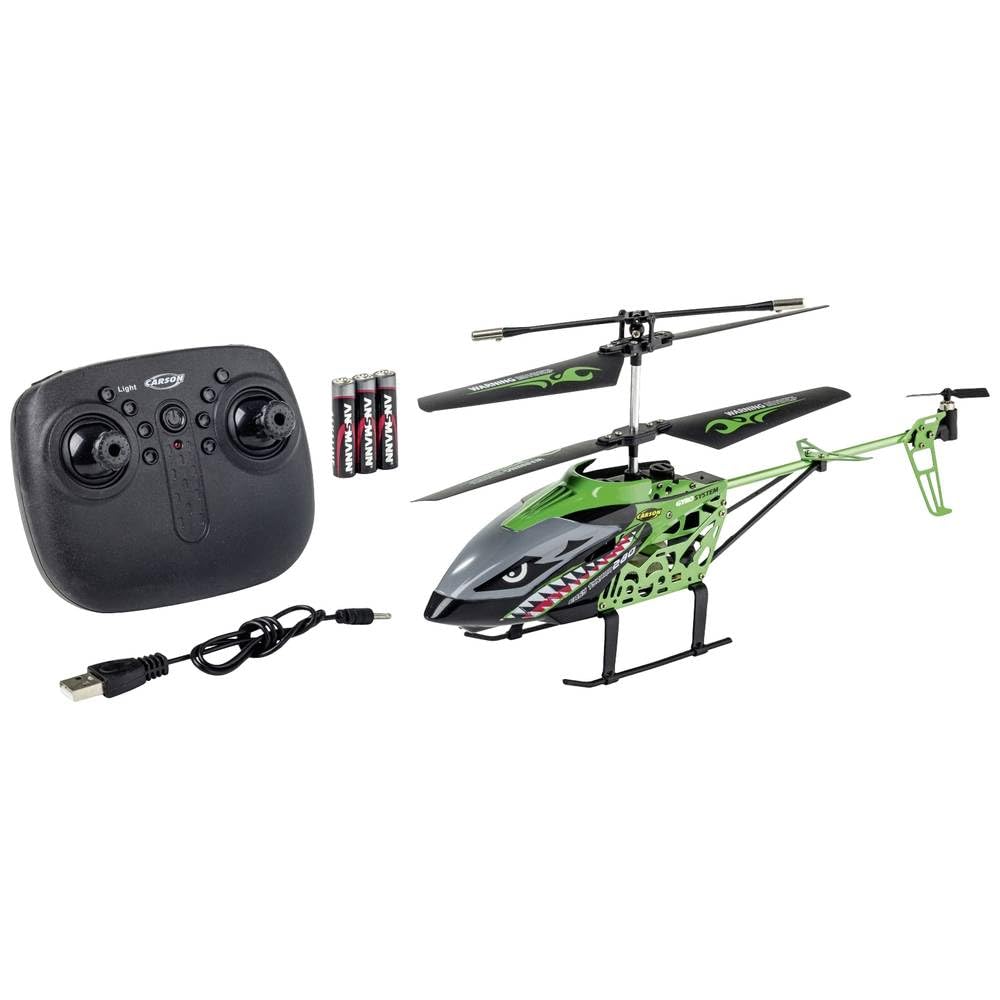 Carson 500507174 Easy Tyrann 280 2,4 GHz 100% RTF grün – RC Heli, Ferngesteuerter Helikopter, Robust