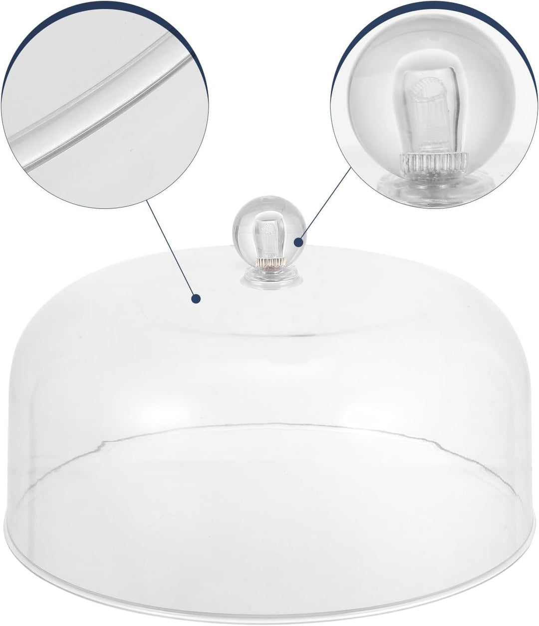 HEMOTON Transparente Lebensmittelabdeckung 6.7 Zoll Acryl Tortenglocke Staubdichte Kuchenhaube Prakt
