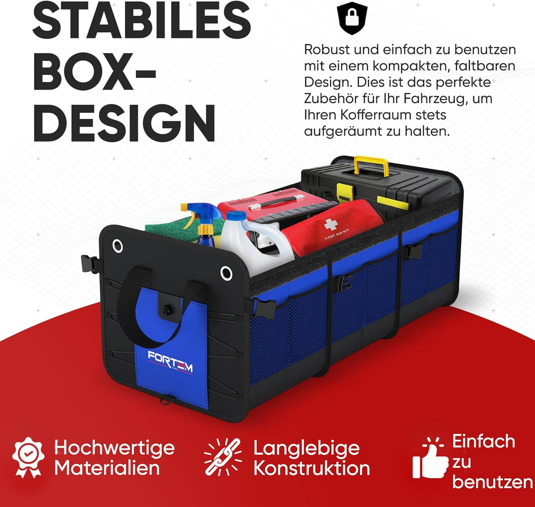 FORTEM Kofferraum Organizer, Kofferraumtasche, Zusammenklappbarer Auto Organizer Kofferraum mit Fäch