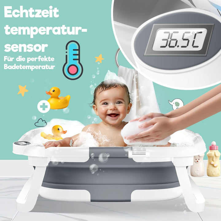 KIDIZ® Baby Badewanne | Babywanne platzsparend & faltbar | Badebecken Duschwanne für Neugeborene Kle