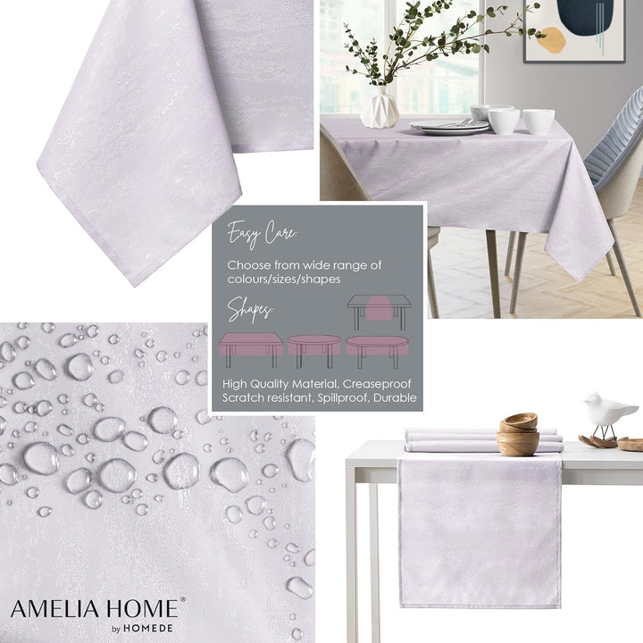 AmeliaHome Tischdecke 110x180 cm Tischtuch Tafeldecke Fleckschutz Lotuseffekt Abwaschbar Wasserabwei