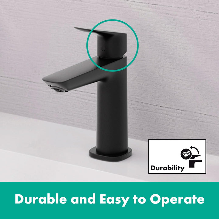 hansgrohe Logis Fine - Waschtischarmatur ohne Ablauf, Wasserhahn Bad mit Auslauf Höhe 110mm, Mischba