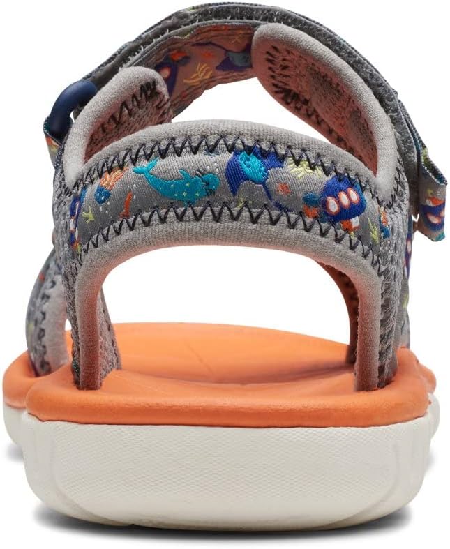 Clarks Mädchen Surfing Tide K Sandal 29.5 EU Grau, 29.5 EU Grau