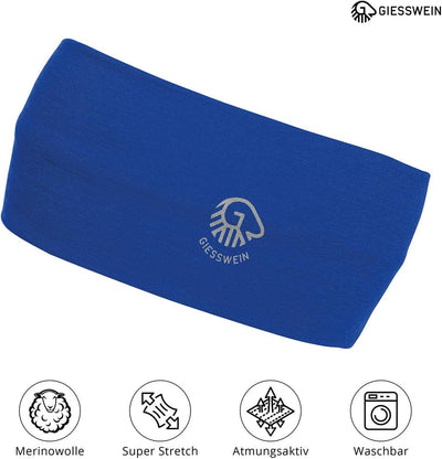 GIESSWEIN Stirnband Brentenjoch - Merino Jersey Headband, Damen & Herren Ohrenwärmer aus 100% Merino