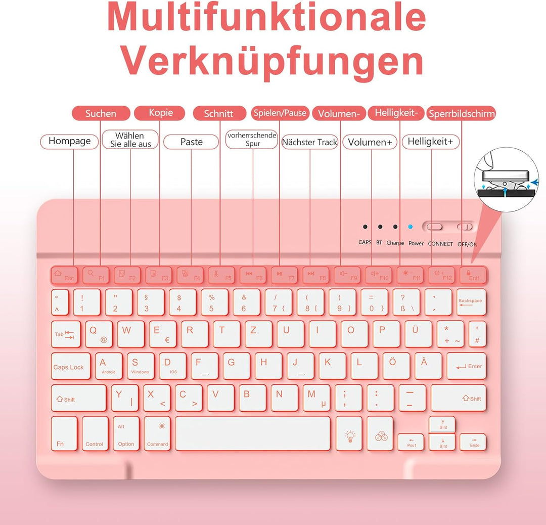 MMK Hülle mit Tastatur für iPad 10 Generation 2022(11/10.9 Zoll)/A16 11 Generation 2025, Abnehmbare
