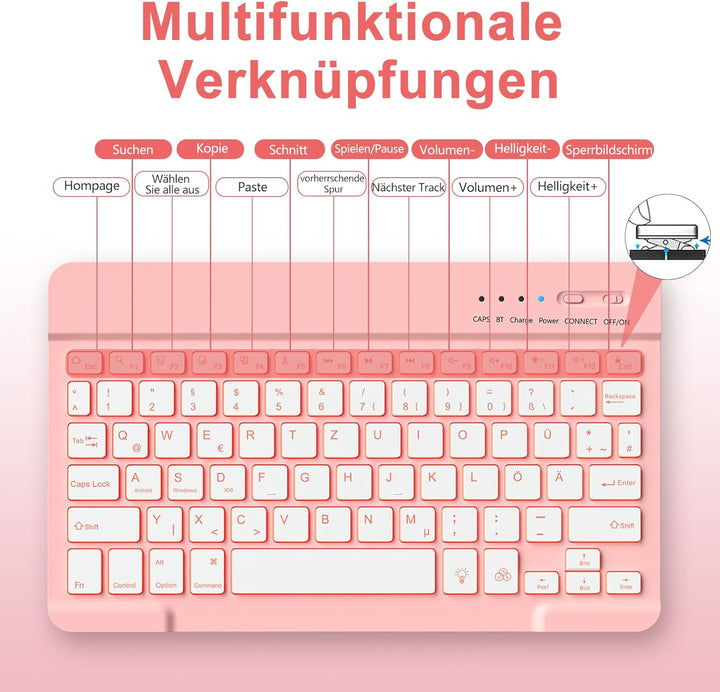 MMK Hülle mit Tastatur für iPad 10 Generation 2022(11/10.9 Zoll)/A16 11 Generation 2025, Abnehmbare