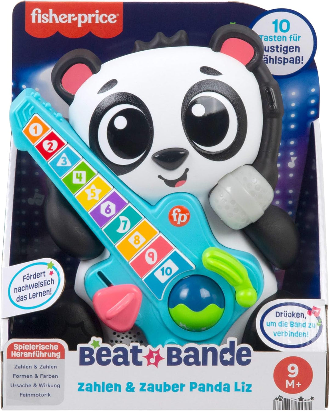 Fisher-Price Lernspielzeug für Babys und Kleinkinder, Beat Bande Zahlen & Zauber Panda Liz mit inter