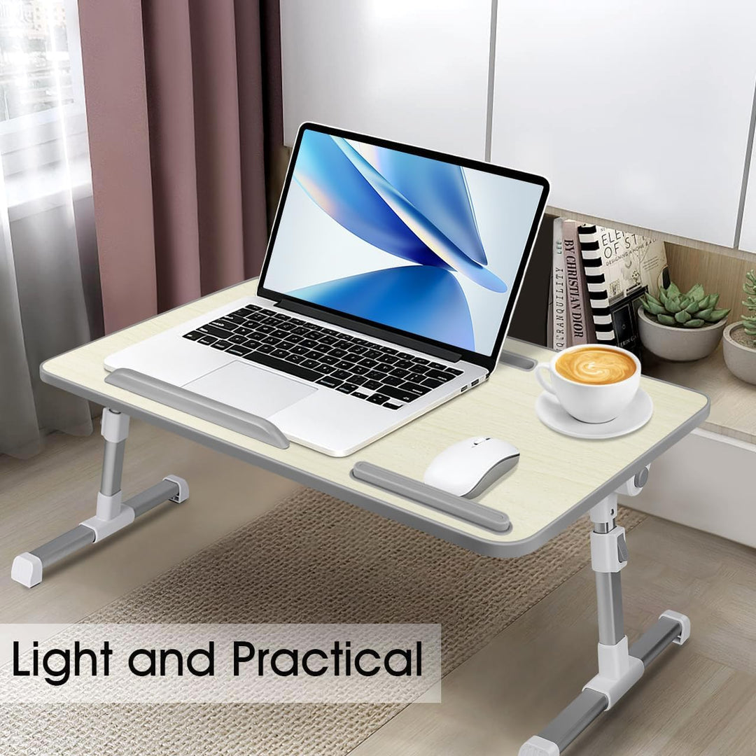 Laptoptisch fürs Bett, Höhenverstellbar, Winkelverstellbar, Betttisch Klappbar mit Schublade, Tablet