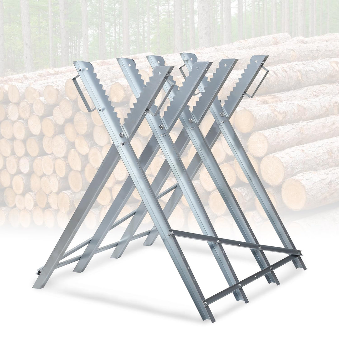 Randaco Sägebock für Kettensägen Klappbar, 81 x 80 x 80 cm Sägeböcke bis 150 kg, Kettensägebock,Meta
