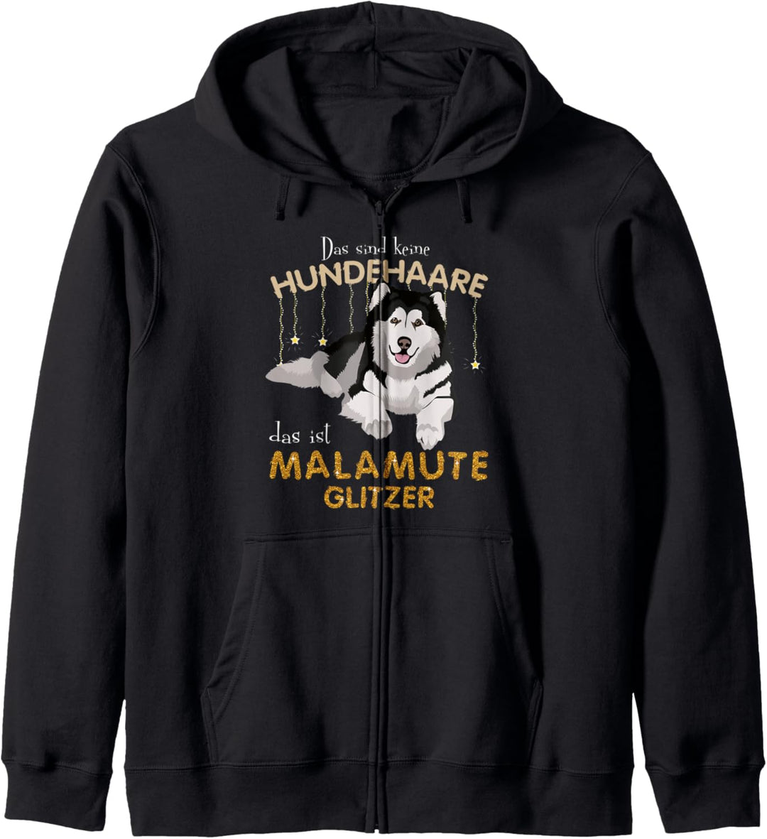 Das sind keine Hundehaare das ist MALAMUTE Glitzer Kapuzenjacke