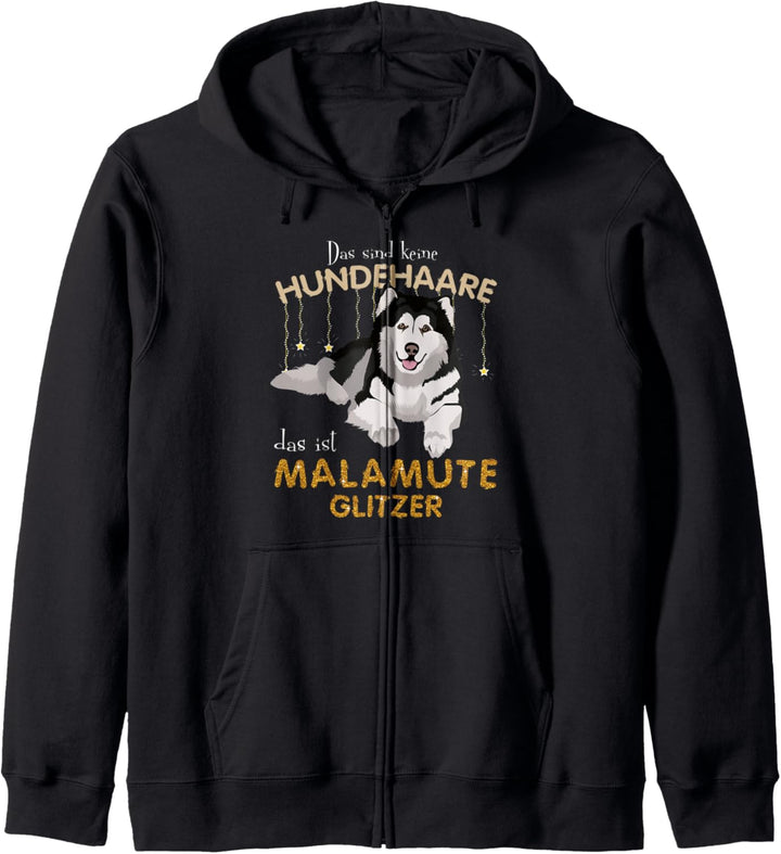 Das sind keine Hundehaare das ist MALAMUTE Glitzer Kapuzenjacke