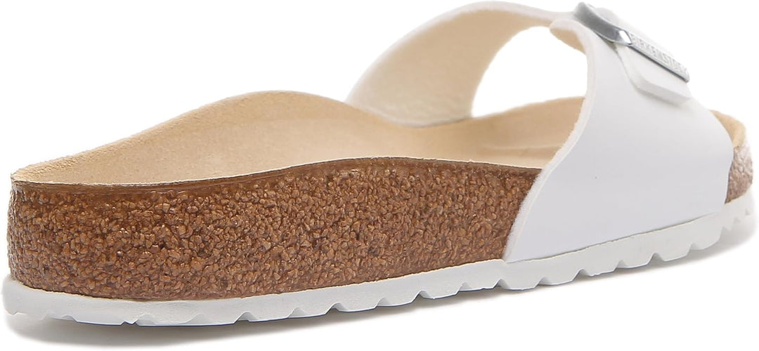 Birkenstock Unisex Erwachsene Pantolette Madrid Birko-Flor normal 43 EU Weiss, 43 EU Weiss