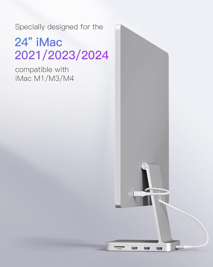 Inateck USB C Hub für iMac, Dockingstation Kompatibel mit iMac 24 Zoll 2021/2023, USB 3.2 Gen 2, 8-i