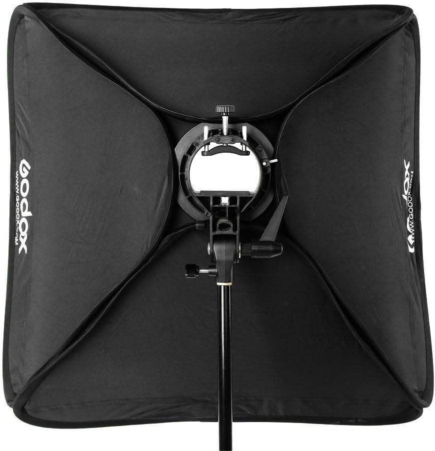 Godox Softbox 80 x 80 cm Kit mit S-Typ Speedlite Halterung und Tragetasche, Faltbare Godox Softbox 8