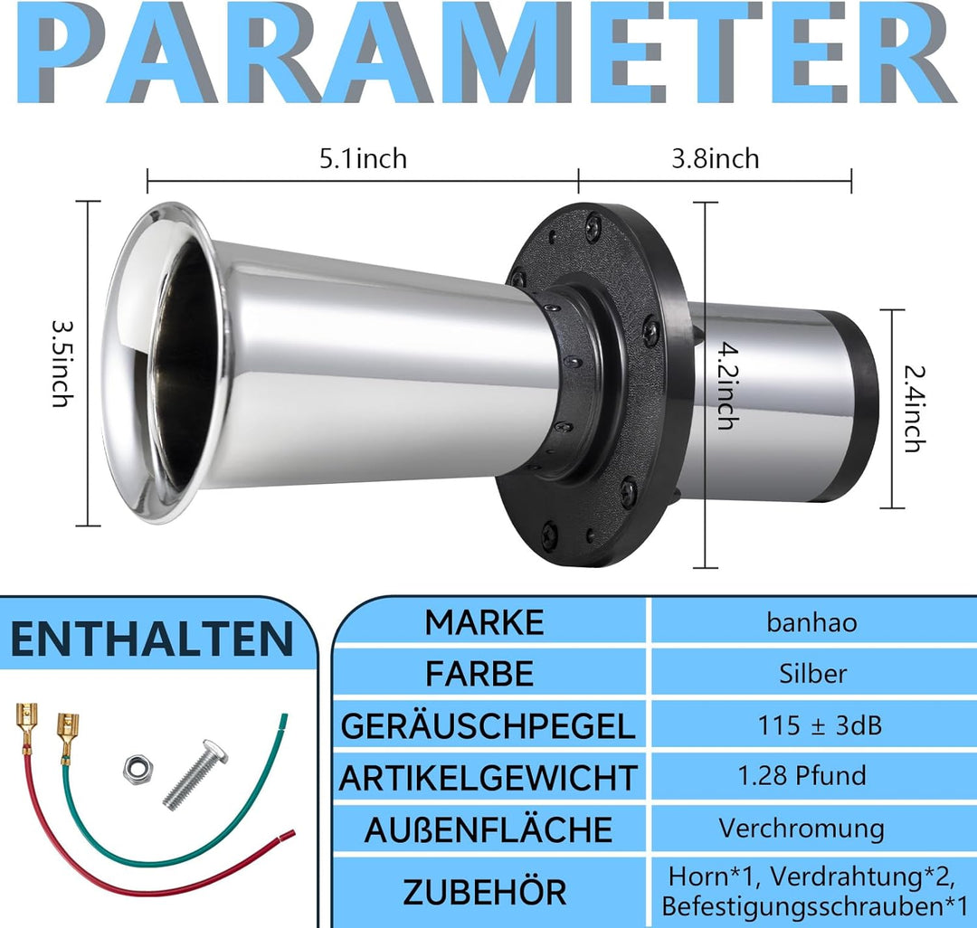 FARBIN Oldtimer Hupe 12V Ahooga Retro Hupe Kit Klassische Vintage Signalhorn Alte für Auto LKW Motor