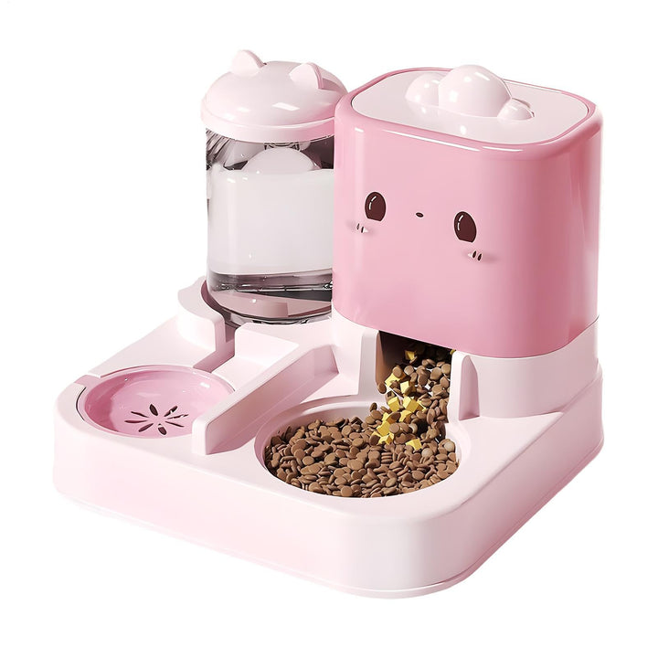 Automatischer Katzenfutter und Wasserspender Set | 2-in-1 Katzenfütterer | 1.5L Wasserspender und 2.