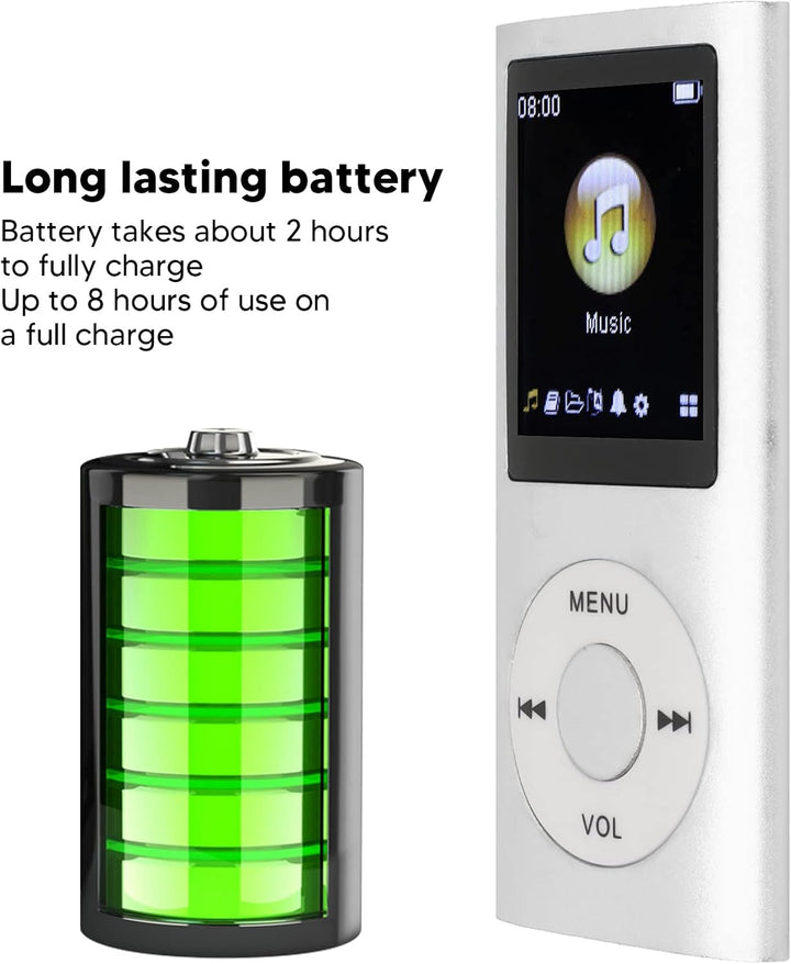 MP3 Player Stilvoller Multifunktionaler Musik Player mit Verlustfreiem Sound und Kopfhörern, Schlank