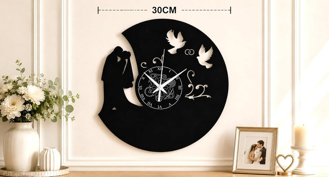 Vinyl Wanduhr Vintage Handgemache Schallplatten-Design Dekor Verheiratet Hochzeit Freunde