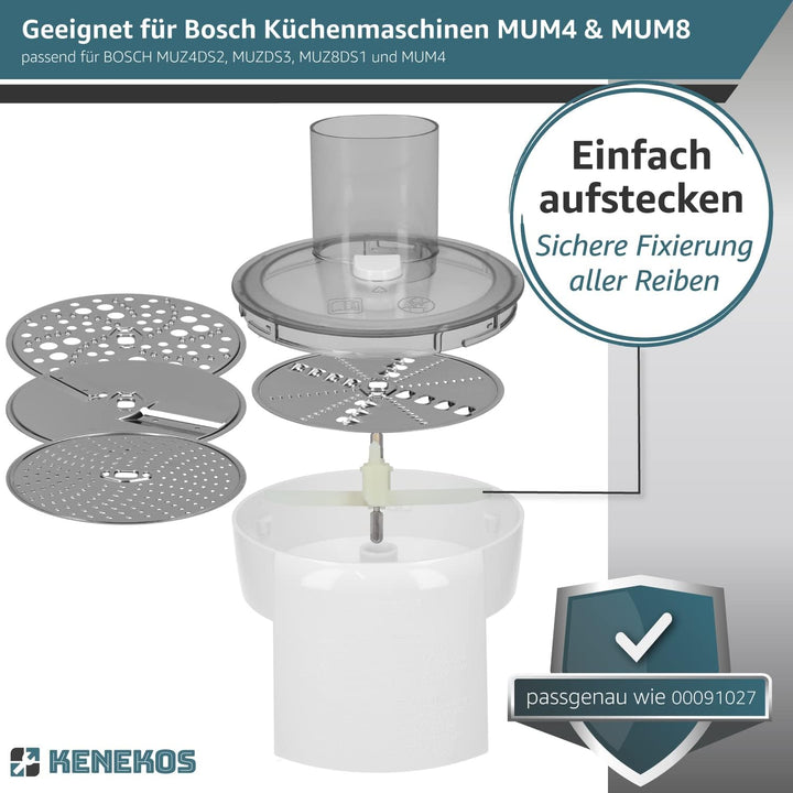 2x Mitnehmer Flügelrad kompatibel mit Bosch Durchlaufschnitzler I Ersatzteil für Küchenmaschine MUM4