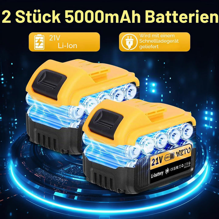 Akku Winkelschleifer, 21V Winkelschleifer Akku mit 2x500mAh Akku, 125mm Scheibendurchmesser, 45mm Sc