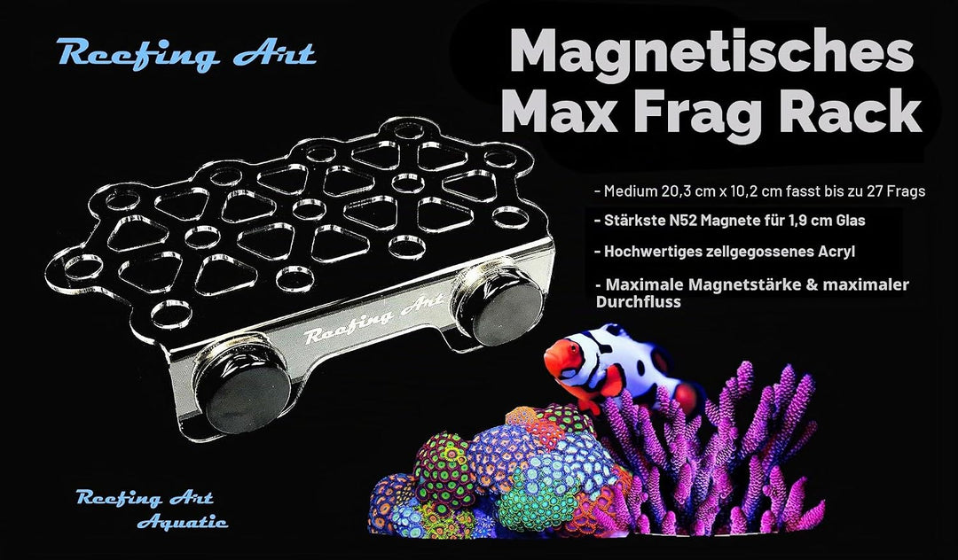 Reefing Art Magnetisches Korallen-Frag Rack stärkste N52 Magnete für bis zu 41 Stecker (mittlere Grö