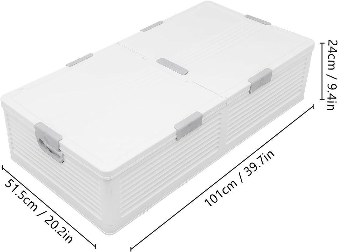 Aufbewahrungsbox, Unterbett-Aufbewahrungstasche mit weissem Deckel, Aufbewahrungsbox, Meterware, 101