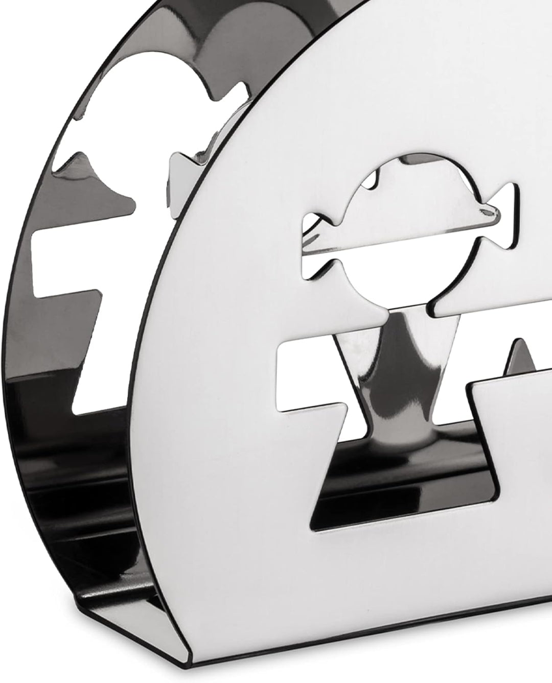 Alessi "GIROTONDO" Papierserviettenhalter aus Edelstahl Silber, Silber