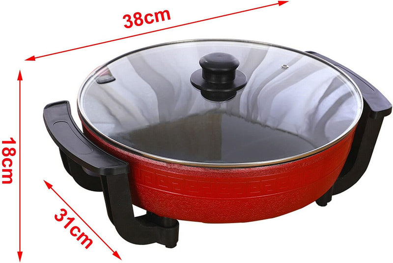 Shabu Hot Pot Feuertopf mit Trennwand und Deckel, 6L Chinesischer Shabu Shabu-Topf Hotpot Suppentopf