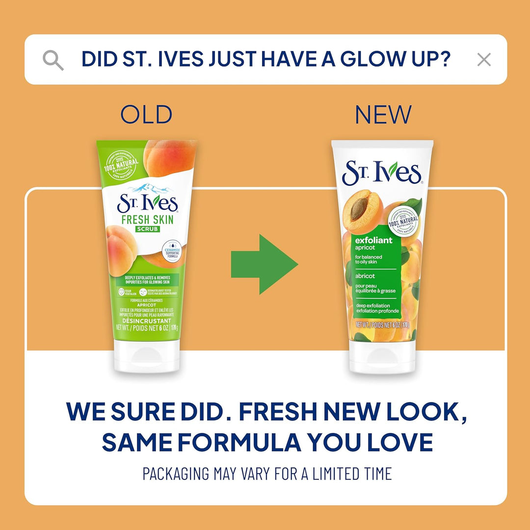 St. Ives Fresh Skin Face Scrub Deep Peeling für glatte, strahlende Haut, Aprikose, dermatologisch ge