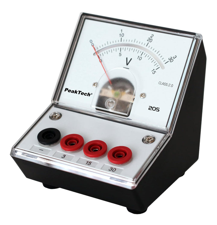 PeakTech P 205-06 Spannungsmessgerät/Voltmeter Analog/Messgerät mit Spiegelskala 0 … 3V/ 15V/ 30V DC