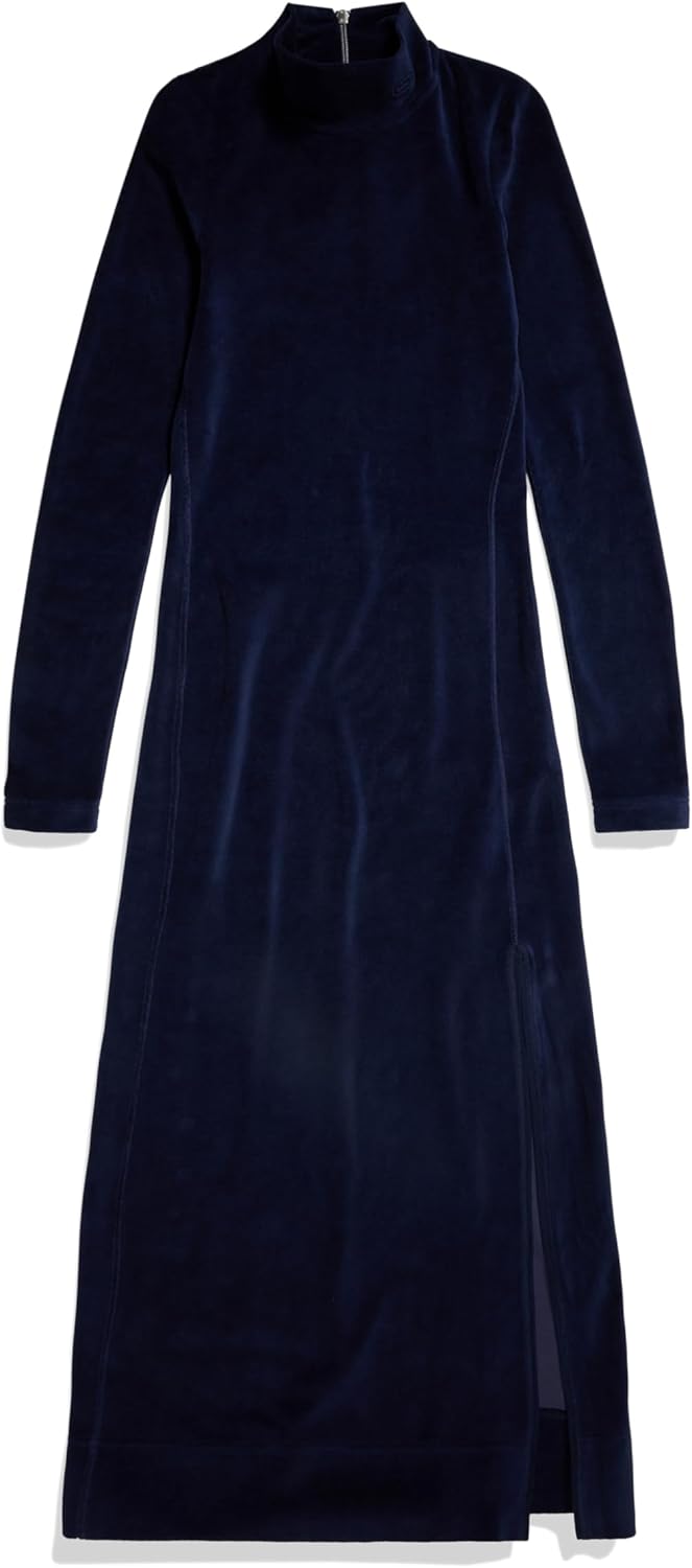 G-Star RAW Damen Velvet Slit Kleid Casual Dress L Blau (Warm Sartho D24224-d428-c423), L Blau (Warm