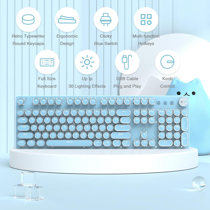 LexonElec Der Blaue Schalter Kann Zehn Laminosiken für Licht, 105 Taste USB-Computer, Manschetten-St