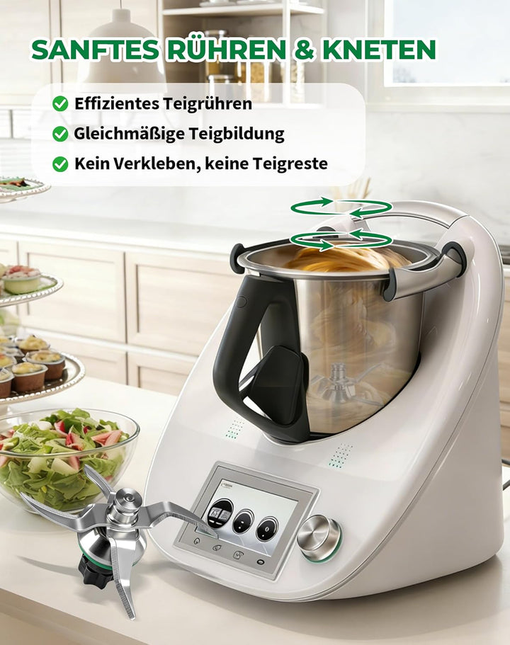 Messer für Vorwerk Thermomix TM5, TM6 und TM7 – Edelstahl Mixmesser & Teigmesser mit Dichtring, pass