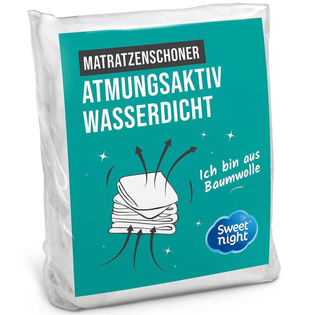 SWEET NIGHT - Baby Matratzenschoner 70x140 cm | Baumwoll | Wasserdichte und saugfähig Matratzenaufla