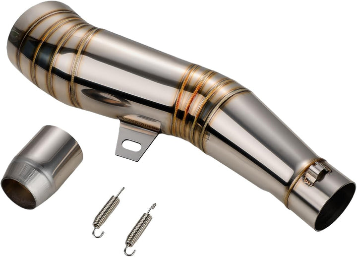 JFG RACING GP Stainelss Stahl 1,5-2"Einlass S Typ Auspuff Muffler Vent Scooter Motorrad Street Bike