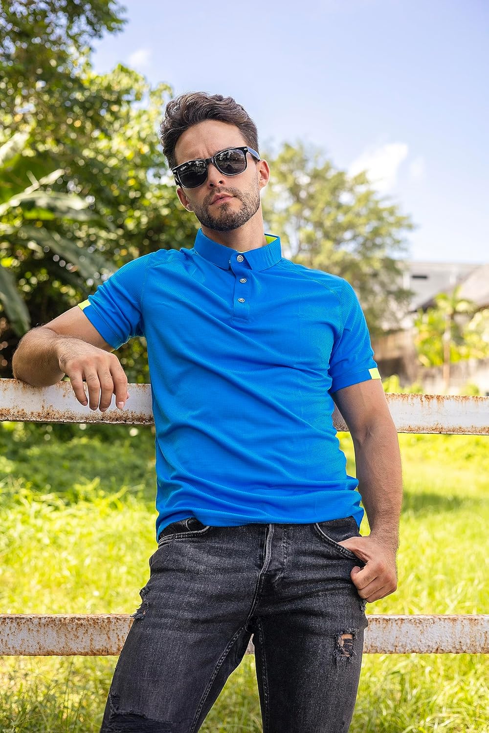 HUAKANG 3er Pack Poloshirt Herren Kurzarm Schnelltrocknend Atmungsaktives Tennis Poloshirt Herren So