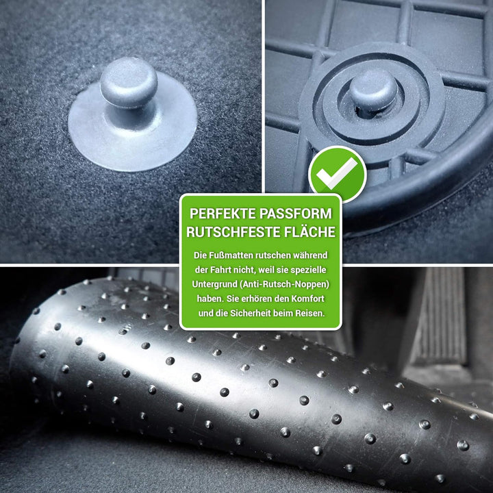 Gummimatten Auto Fussmatten Gummi Automatten Passgenau 4-teilig Set - passend für Kia Optima IV ab 2
