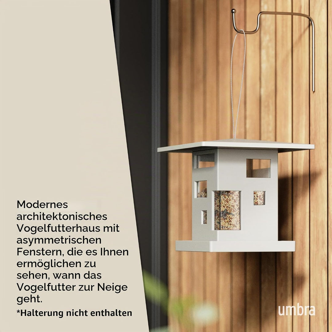Umbra Bird Cafe Vogelhaus, Moderner Vogelfutterspender zum Aufhängen, Vogelfutterhaus mit architekto