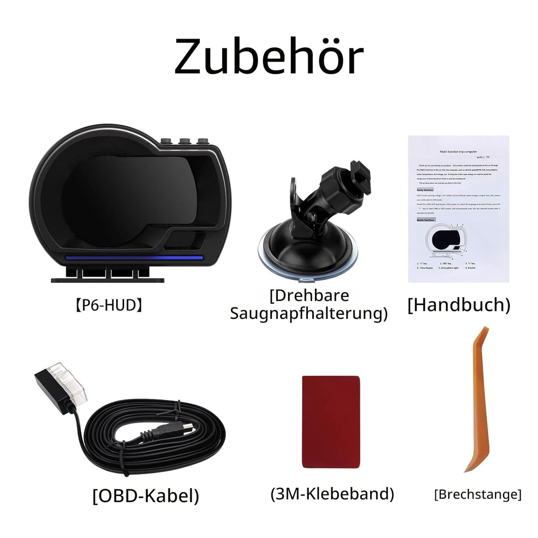 Dual System Car Head-Up Display, with GPS + OBD Two Modes, OBD Car Display, GPS Speedometer, Suitabl