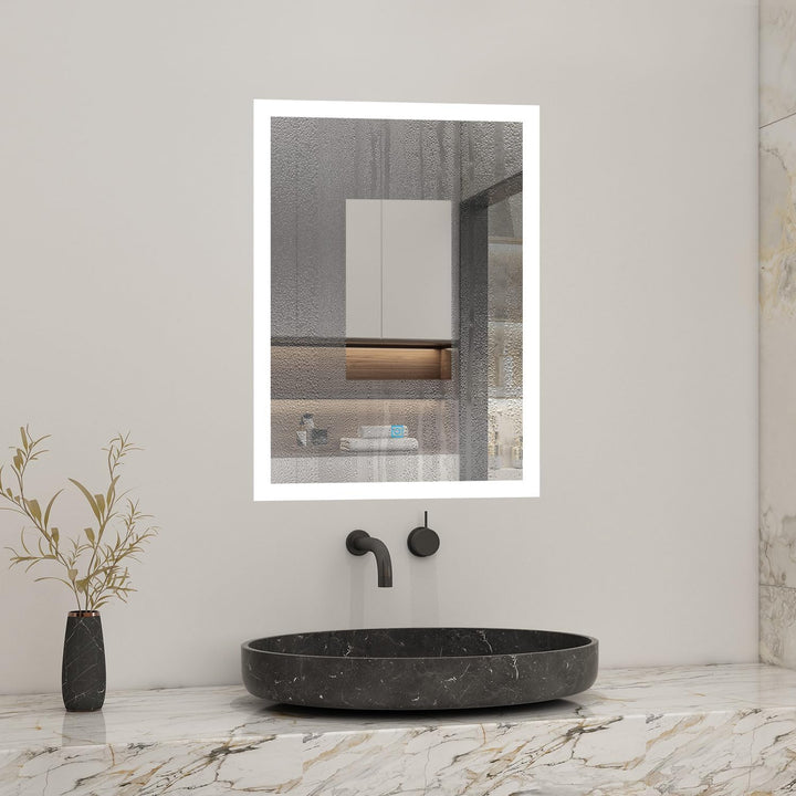 Biubiubath 50x70cm LED Badspiegel mit Wandschalter/Touchschalter,Badspiegel mit Beleuchtung,Beschlag