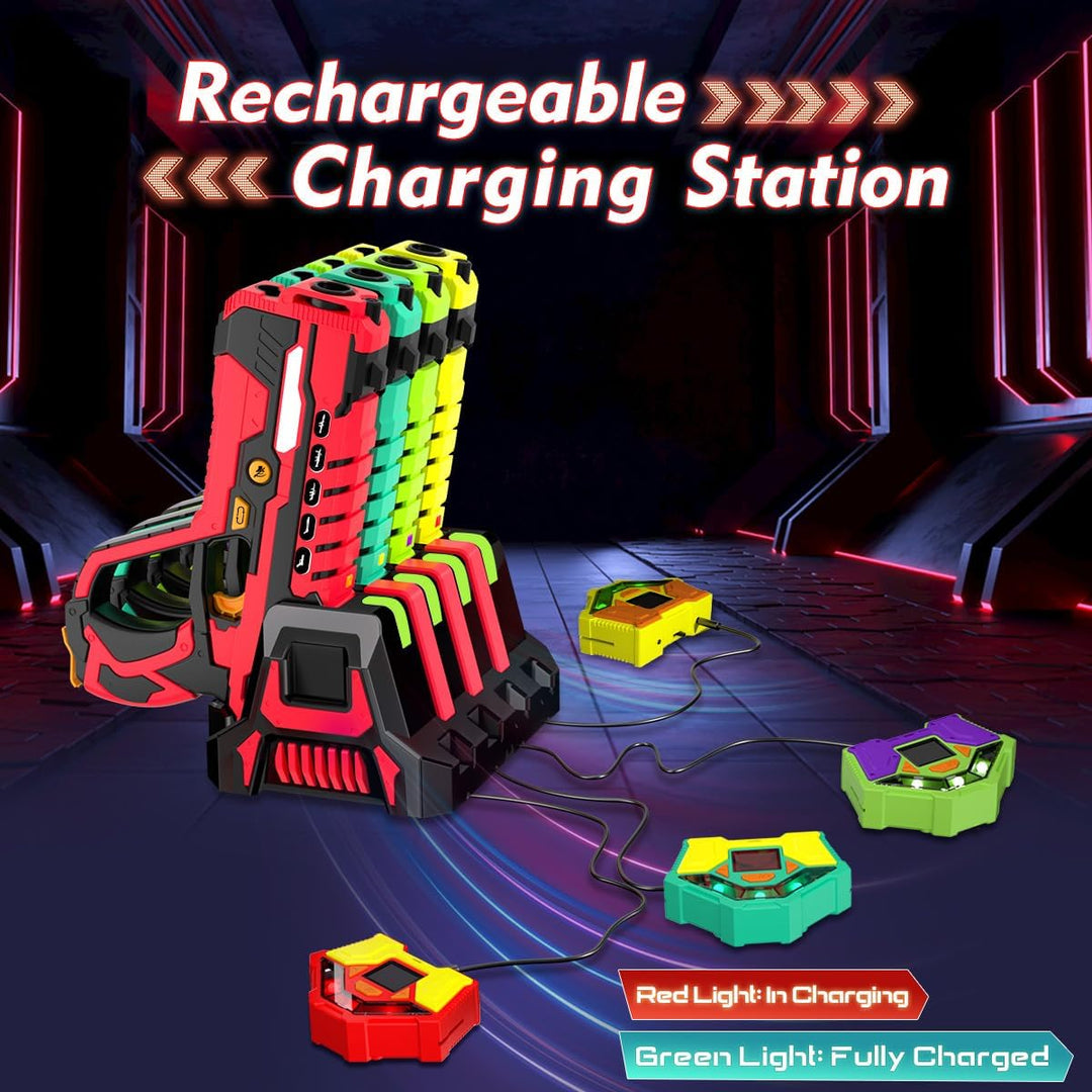Vatos Wiederaufladbares Laser Tag Set – 4 Pack Lasertag mit Empfängern für Kinder Erwachsene, 2.4GHz
