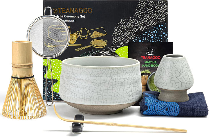 TEANAGOO Matcha Set| Matcha Besen|Matcha Tea Set | Matcha Schale| Matcha Whisk,Schaufel, Sieb, Match