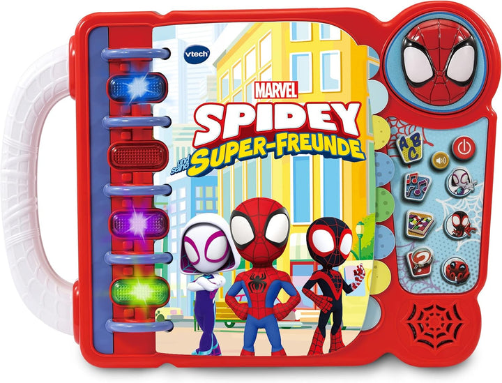 VTech Spidey und seine Super-Freunde - Abenteuerbuch – Interaktives Buch zum Lernen von Buchstaben,