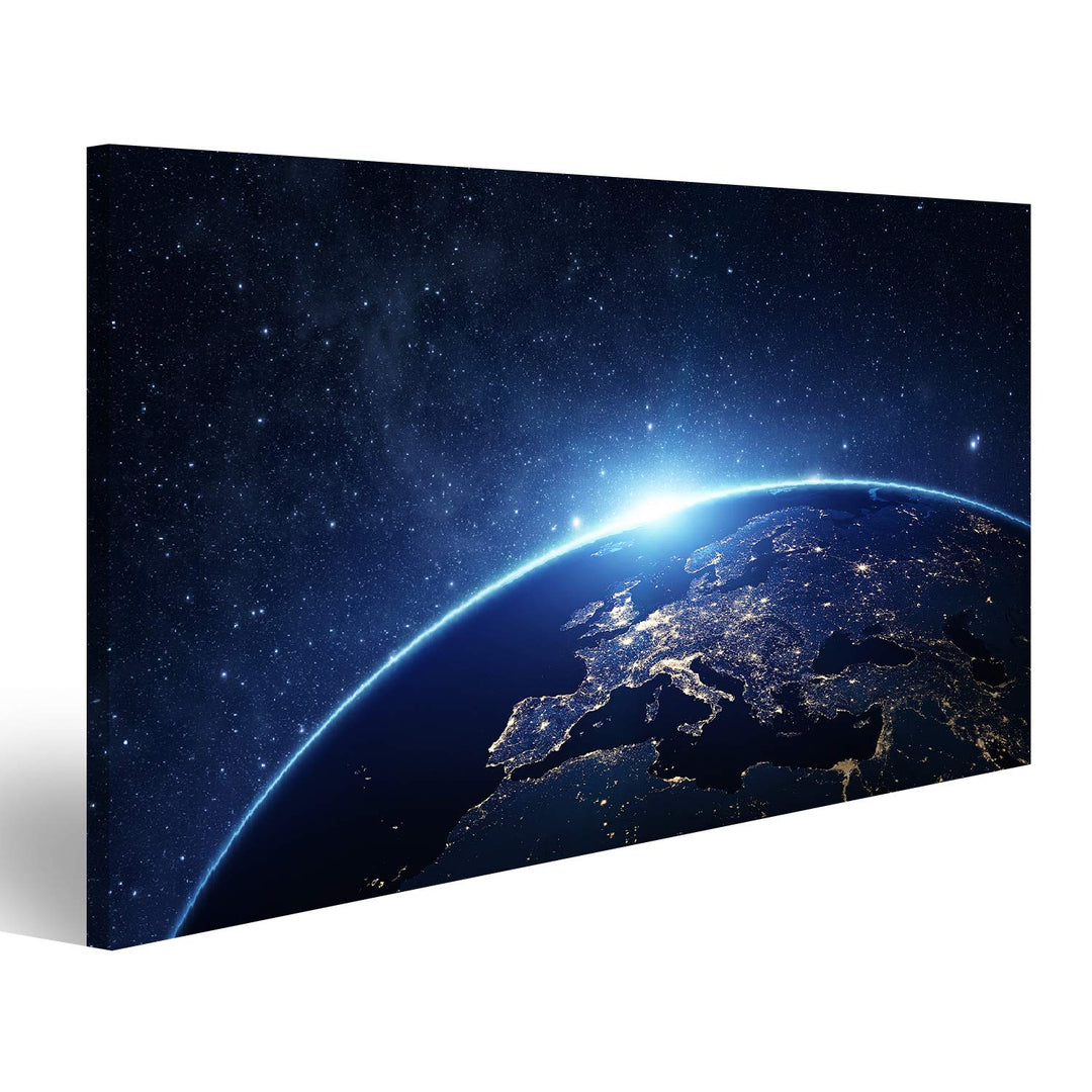 islandburner Bild auf Leinwand Planet Erde Aus Dem Raum In Der Nacht Nasa Kinderzimmer Bilder Wandbi