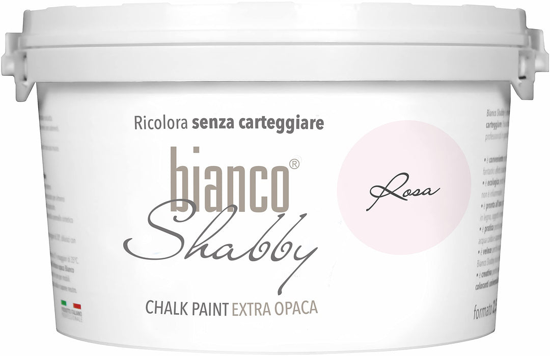 bianco Shabby® Rosa Kreidefarbe Wasserbasis für Alle Oberflächen einfach zu verarbeiten ohne schlech