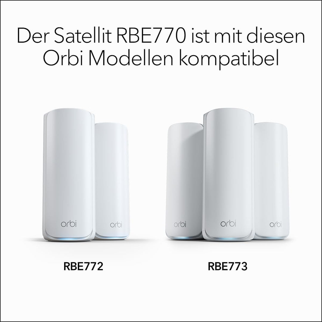 NETGEAR Orbi Serie 770 | Mesh WiFi 7 Satellit | RBE770 | Kompatibel mit Orbi Serie RBE772 und RBE773